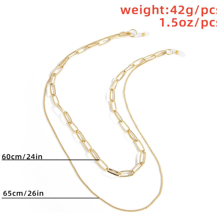 Double Layer Sunglasses Gold Chain (1 piece - Chain only)