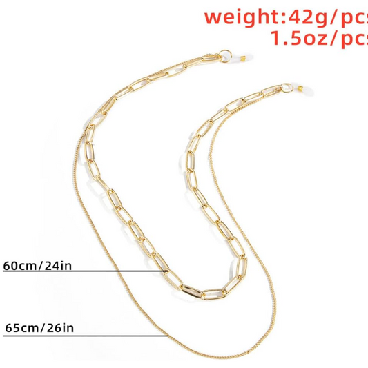 Double Layer Sunglasses Gold Chain