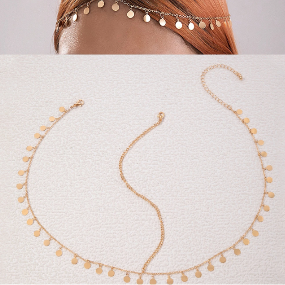 Minimalist head chain with round sequins