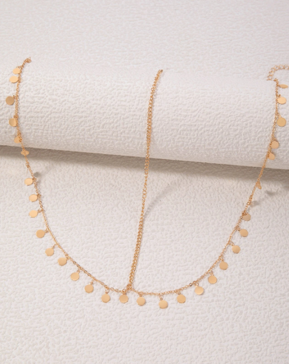 Minimalist head chain with round sequins