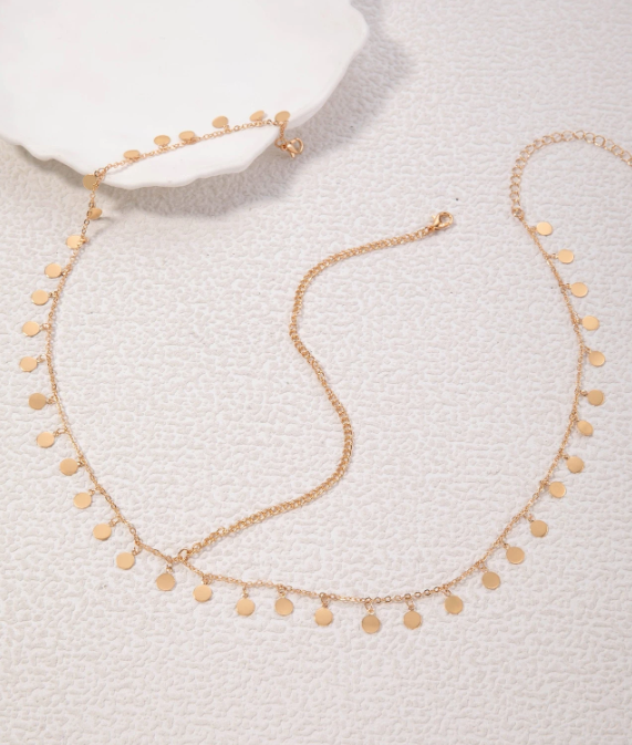 Minimalist head chain with round sequins