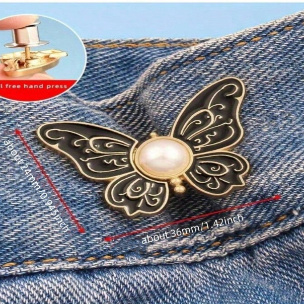 Metal waistband No Sew buttons for Ladies' pants (2 pieces)
