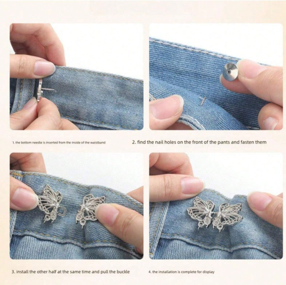 Metal waistband No Sew buttons for Ladies' pants (2 pieces)