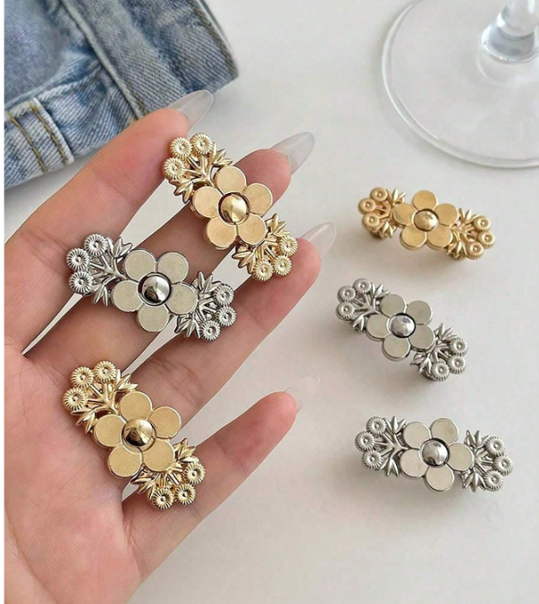 Metal waistband No Sew buttons for Ladies' pants (2 pieces)