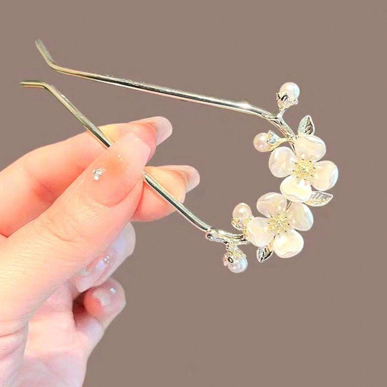 Floral Hair Bun Pin (Gold)