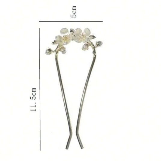 Floral Hair Bun Pin (Gold)