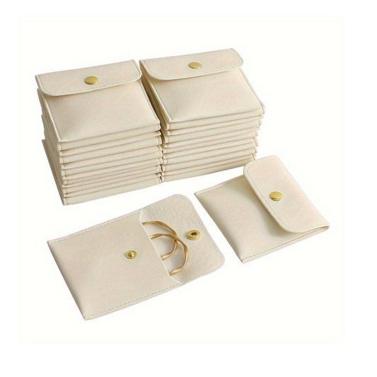 Faux Leather Jewelry Pouch (1 Piece-Beige Color)