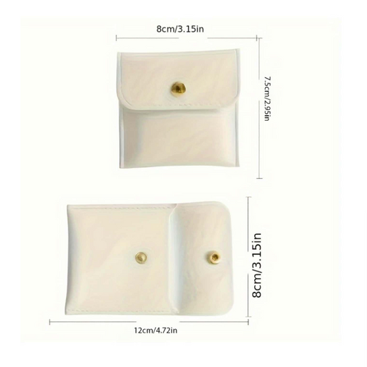 Faux Leather Jewelry Pouch (1 Piece-Beige Color)