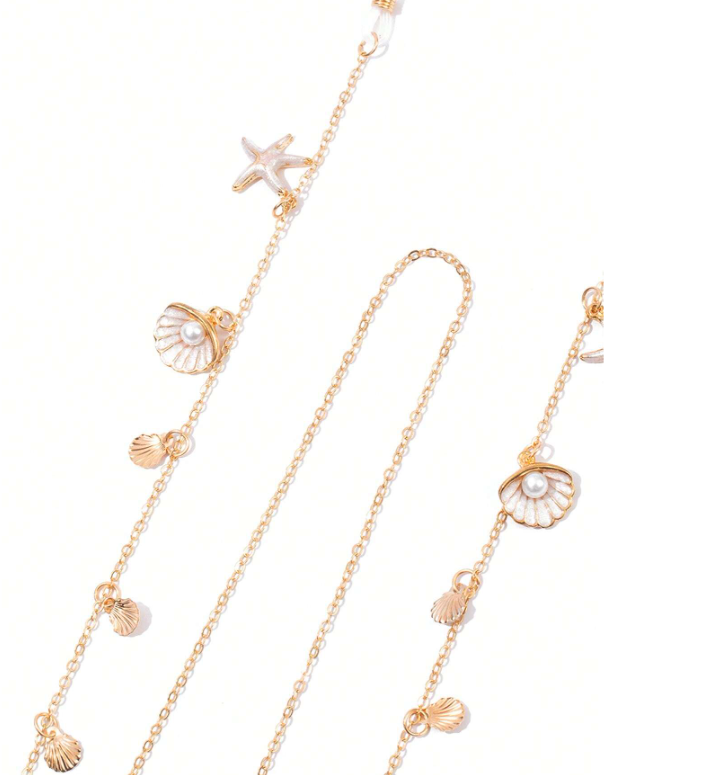 Starfish and Sea Shell Eyeglasses Chain (1 Piece)