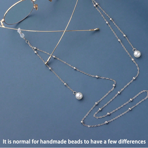 Stylish Silver with Pearl Eyeglasses Chain