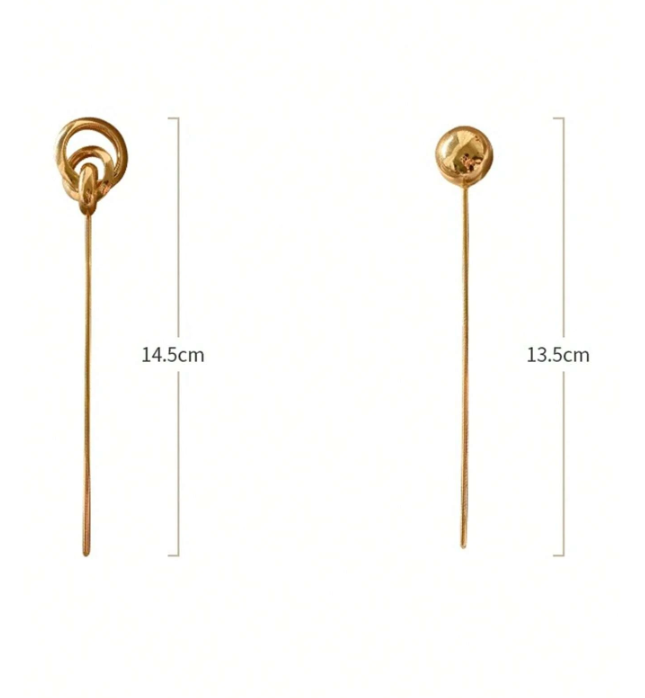 2pcs Simple Metallic Hairpins For Bun Hairstyle