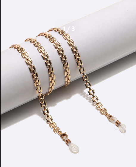 Geometric Glasses chain in Gold