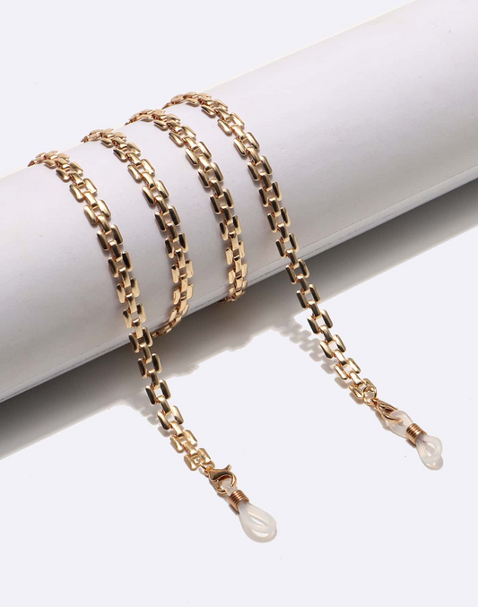 Geometric Glasses chain in Gold