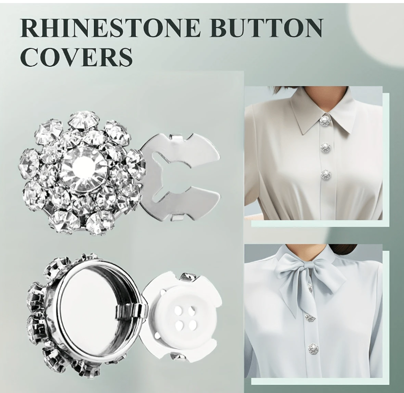 Rhinestone Button Covers (Pack of 2)