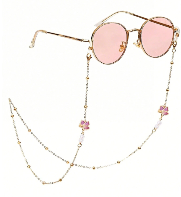 Purple Flower Glasses Chain (1 Piece)