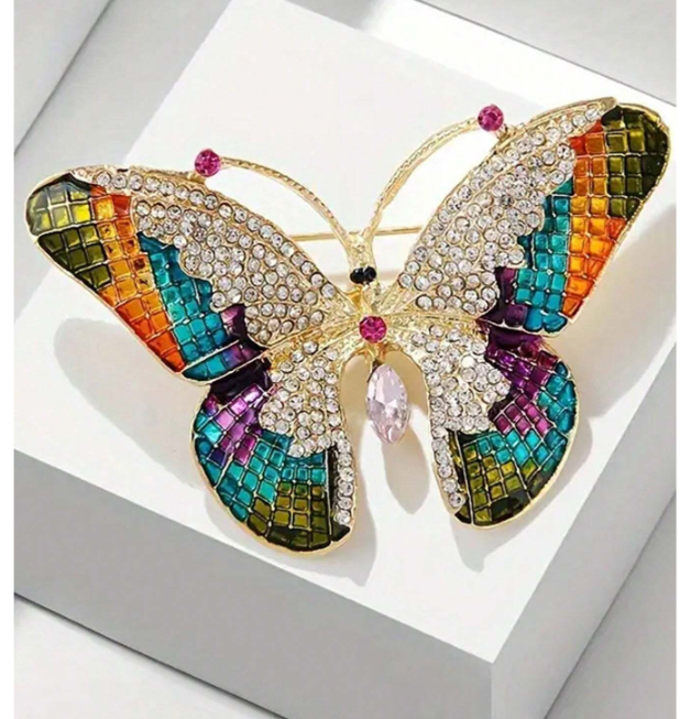 Multicolor Butterfly Brooch