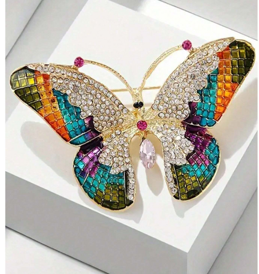 Multicolor Butterfly Brooch