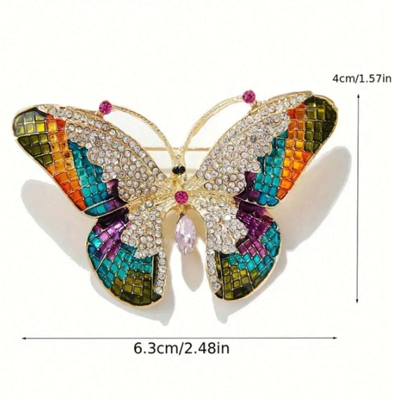 Multicolor Butterfly Brooch