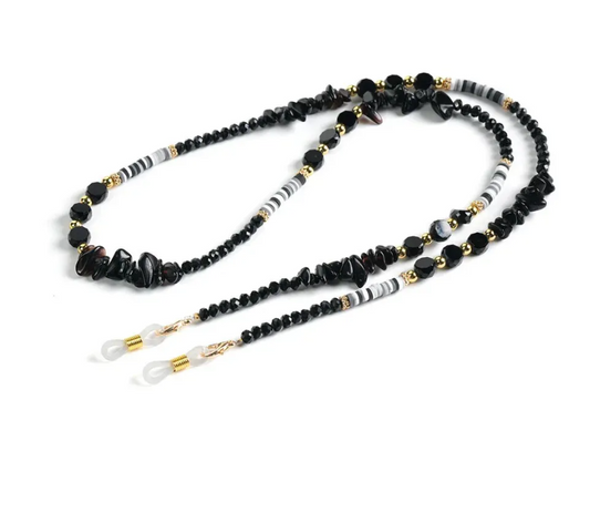 Glasses Chain with Stones - Black