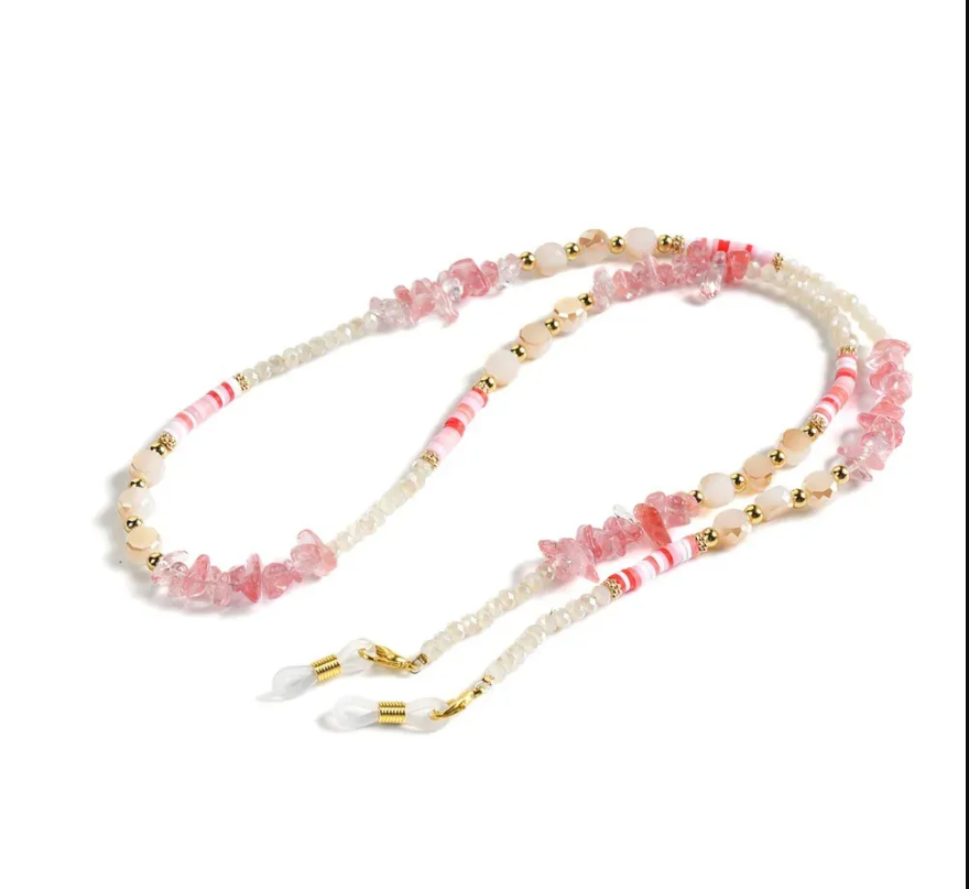 Glasses Chain with Stones - Pink