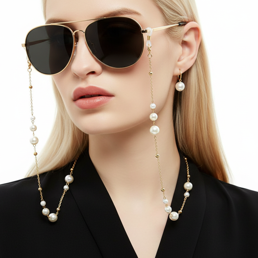 Large Small Pearl Eyeglasses Chain