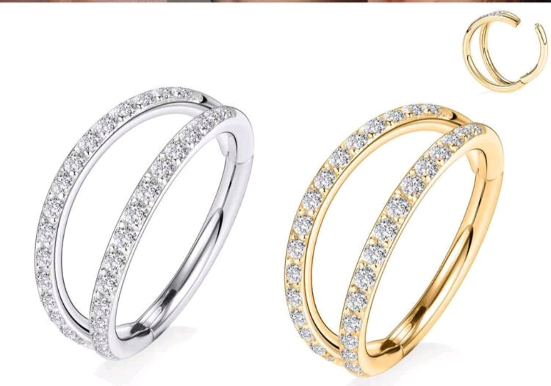 Double Layered Nose Ring (Single Piece For Pierced Nose)