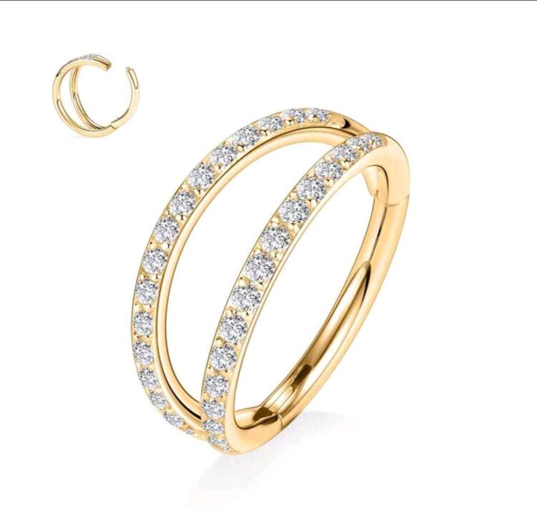 Double Layered Nose Ring (Single Piece For Pierced Nose)