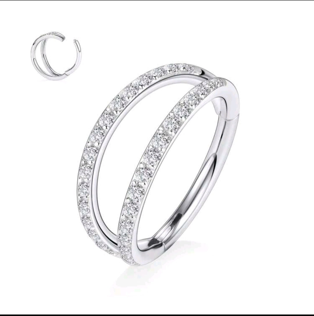 Double Layered Nose Ring (Single Piece For Pierced Nose)