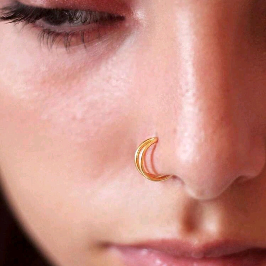 Double Layered Nose Ring (Single Piece For Pierced Nose)