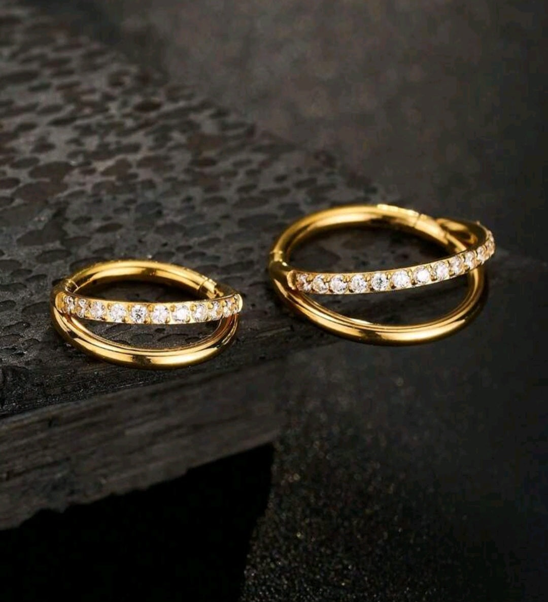 Double Layered Nose Ring (Single Piece For Pierced Nose)