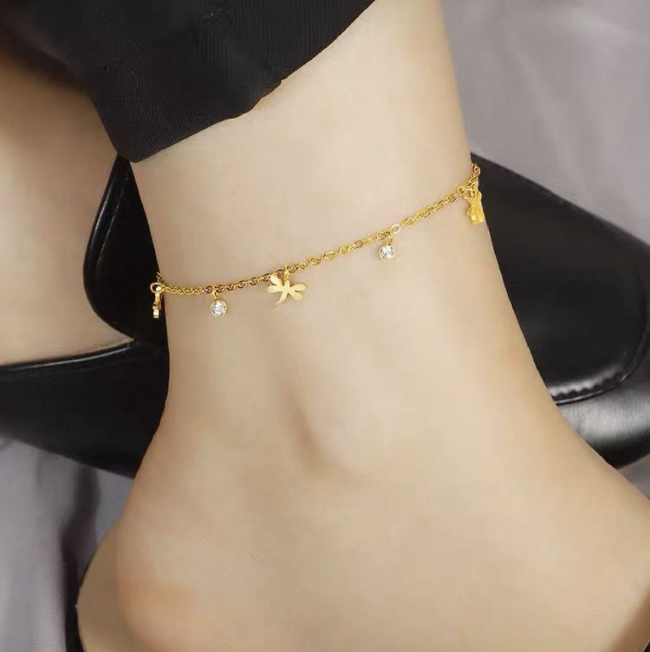 Birdy Rhinestones Anklet (Single piece)