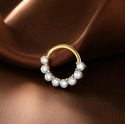 Mesmerizing Nose Ring with front stones (1- Pc for Pierced nose only)