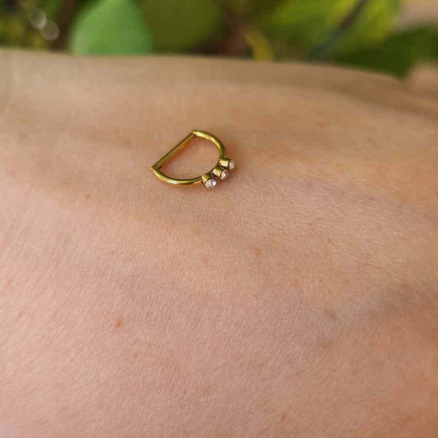 D-Shape Nose Ring (1-Pc-For Pierced Nose Only)