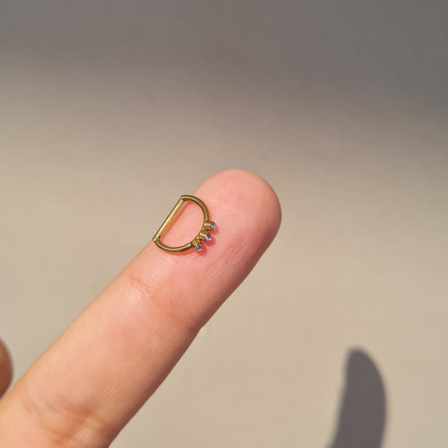 D-Shape Nose Ring (1-Pc-For Pierced Nose Only)