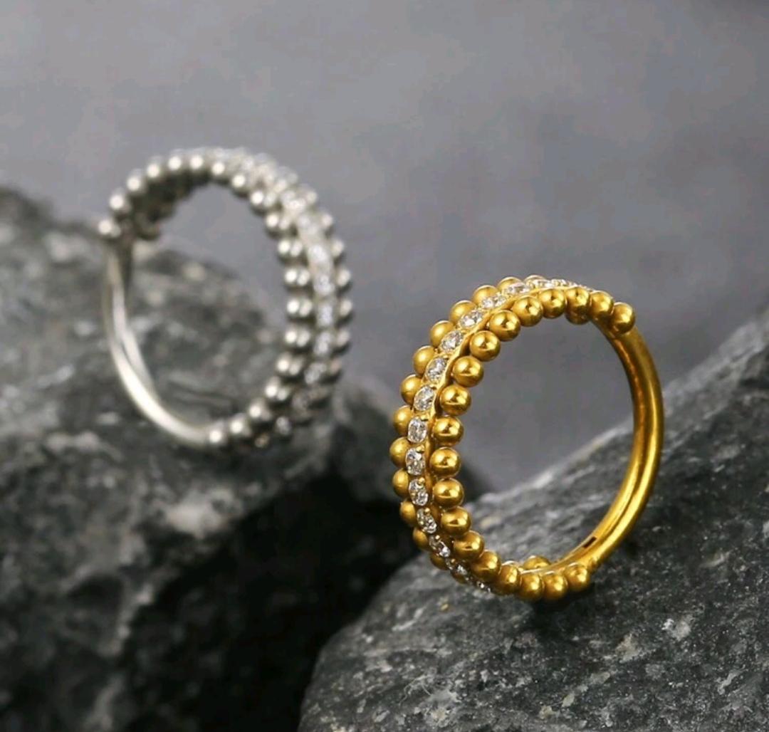 Rhinestones with tiny balls Nose Ring (For Pierced Nose)