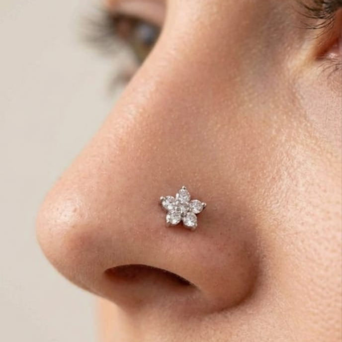 Flower Nose Pin (For Pierced Nose only)
