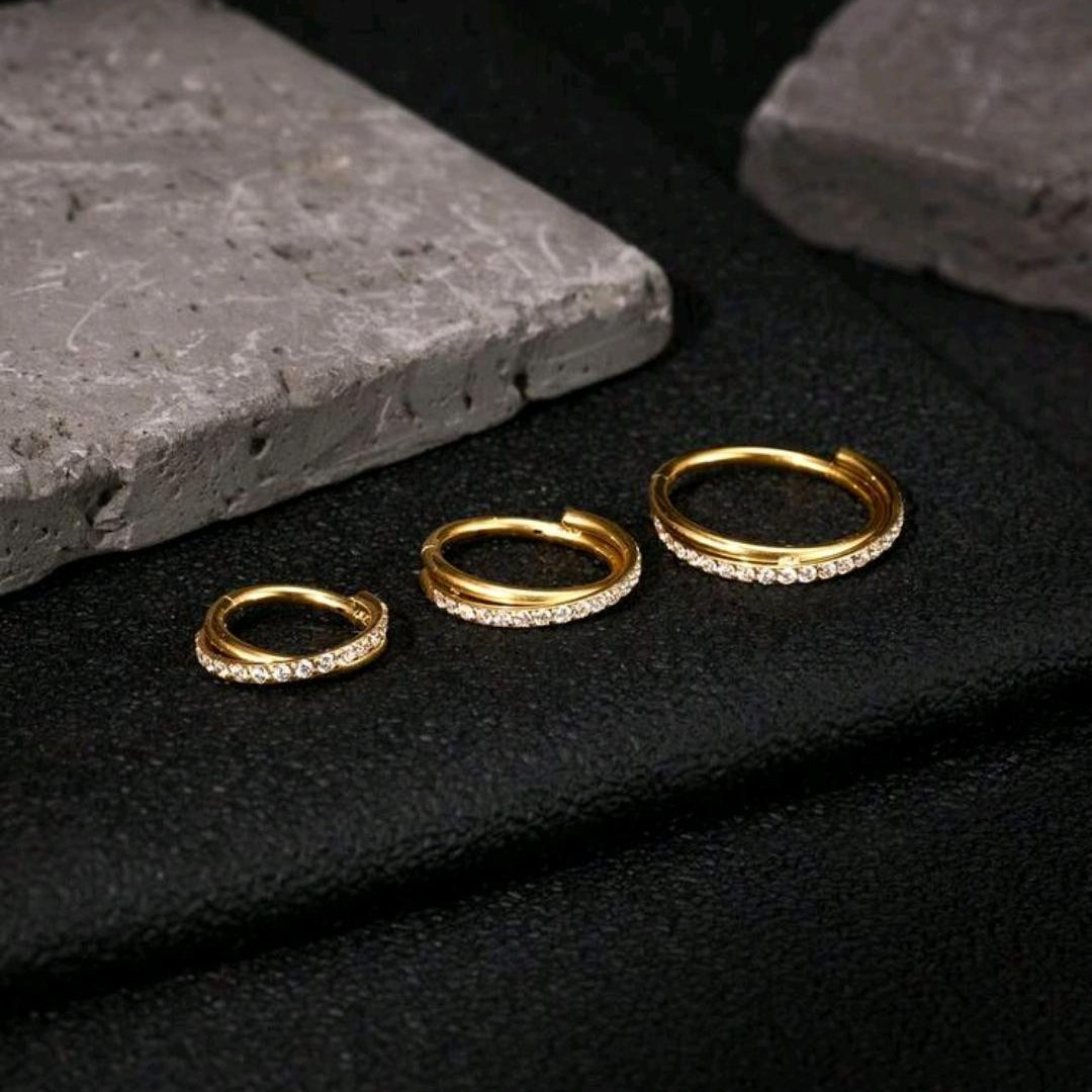 Twisted Double Layer Nose ring (For Pierced Nose)