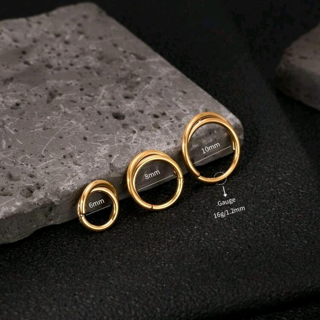 Twisted Double Layer Nose ring (For Pierced Nose)