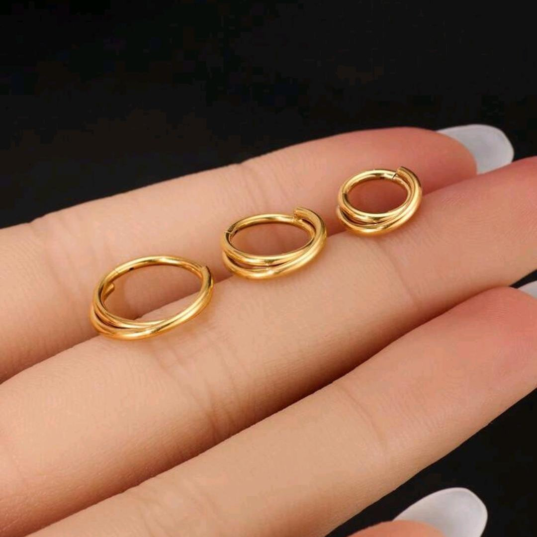 Twisted Double Layer Nose ring (For Pierced Nose)