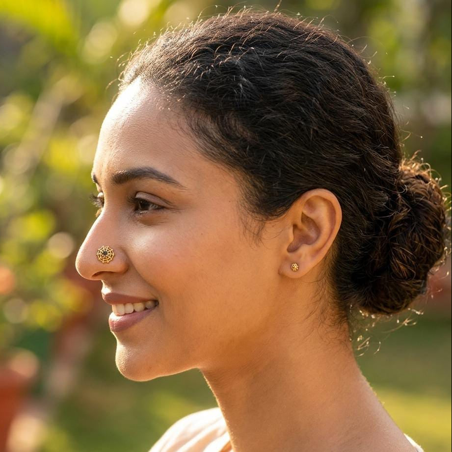 Rajwadi Inspired Nose Pin (For Pierced nose only)