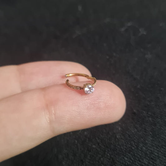 Rhinestones Boom Nose ring (For Pierced Nose)
