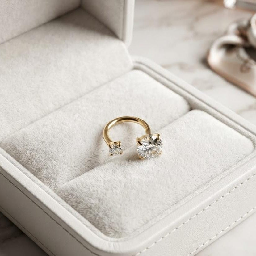 Double Gem Horseshoe Nose Ring (For Pierced Nose)