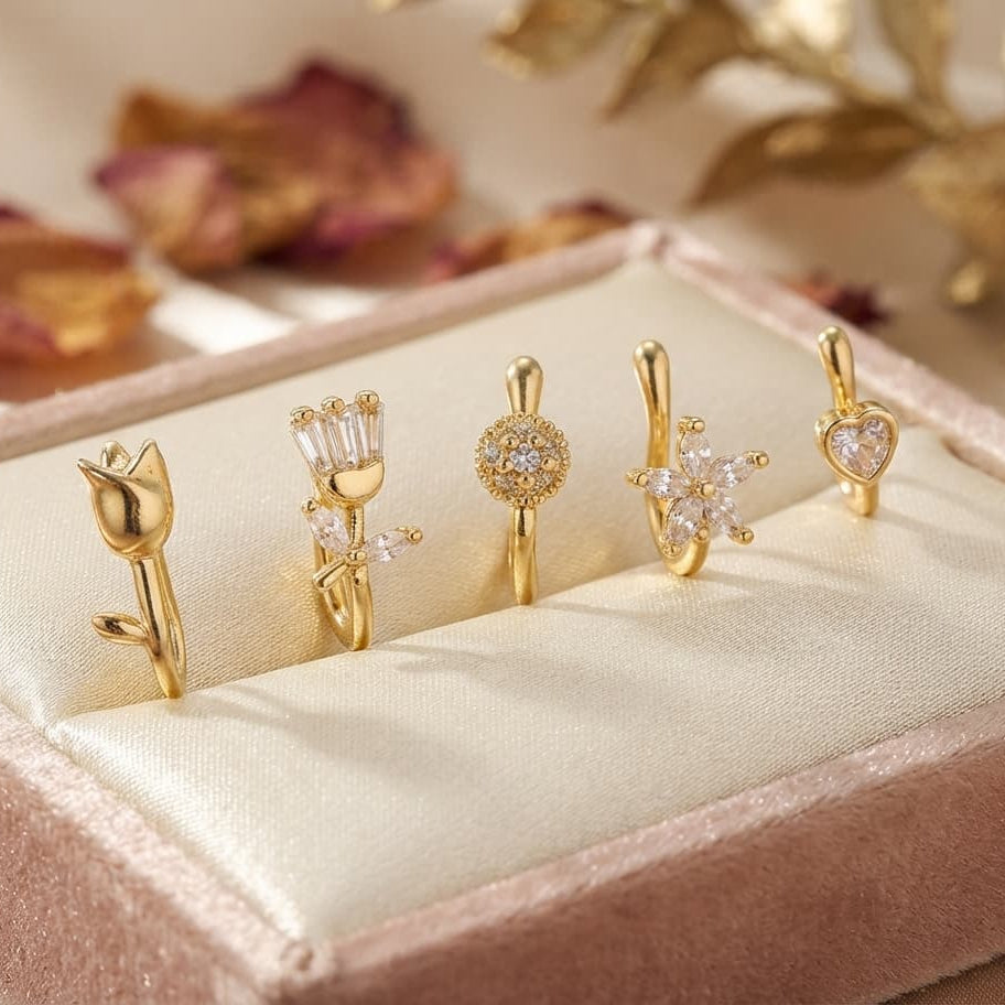 Nose Studs Pack (5 Nose Clips)