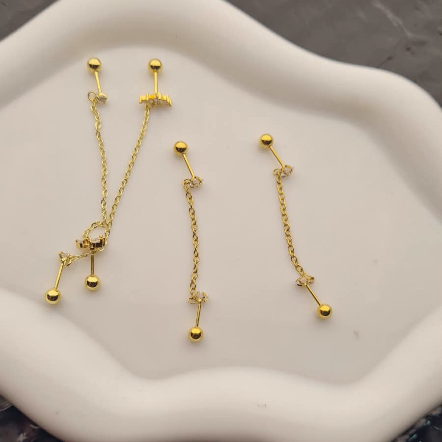 Premium Double Ear Studs (Pair)