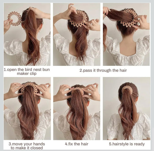 Shiny Bird's Nest Hair Clip (Pack of 2)