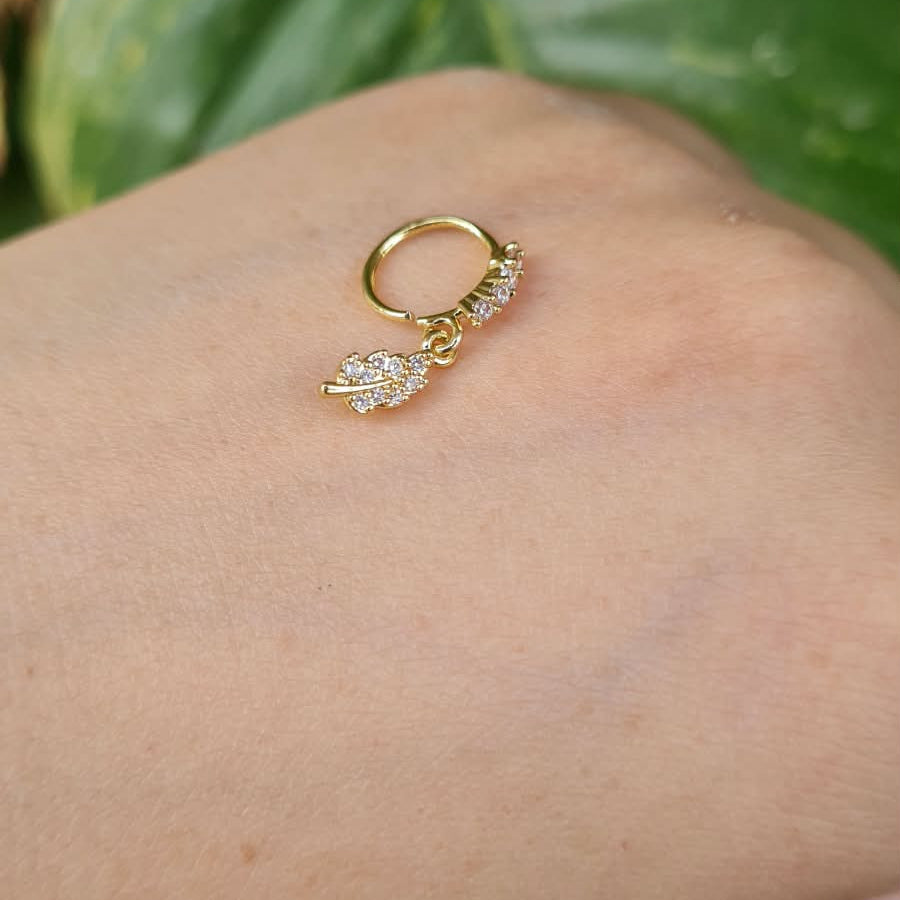 Leaf Hanging Nose Ring (For Pierced Nose)
