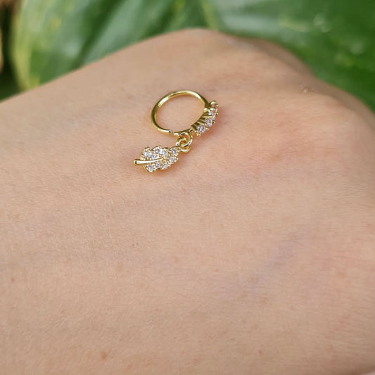 Leaf Hanging Nose Ring (For Pierced Nose)