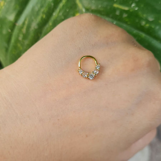 5-Stone Front-Inlay Nose Ring