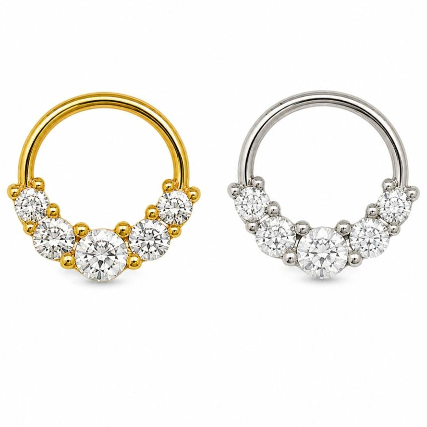 5-Stone Front-Inlay Nose Ring