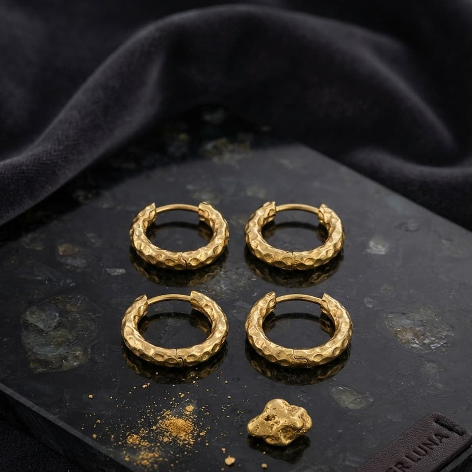 Textured Titanium Hoops (Pack of 4)